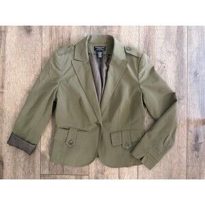 Worthington Army Green blazer with shoulder pads size 6